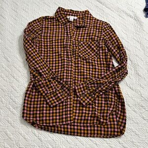 Old Navy Pink and Yellow Checkered Shirt